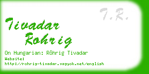 tivadar rohrig business card