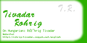 tivadar rohrig business card